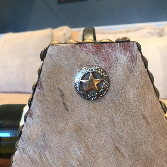 Artist Made Cowhide Southwestern Wine Rack - Picture 7 of 11